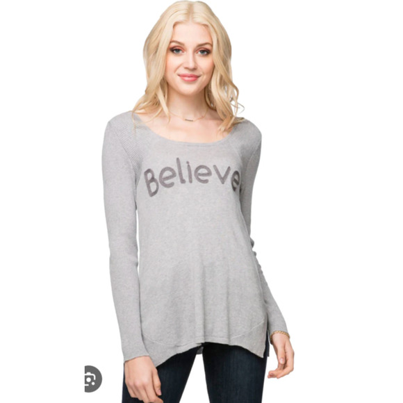 Subtle Luxury Believe XS/S Tencel Longsleeve Ribbed Side Slit Comfortable Crew - Picture 1 of 12